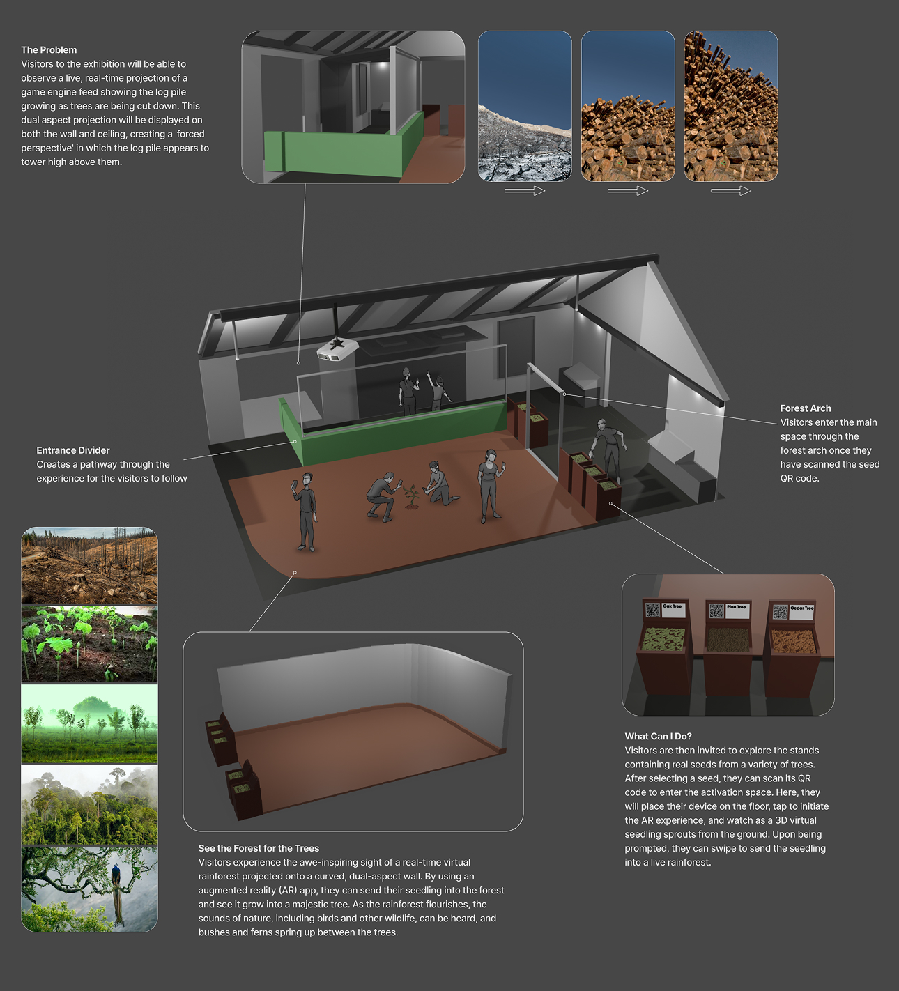 Tree planting pop up tent exhibit concept