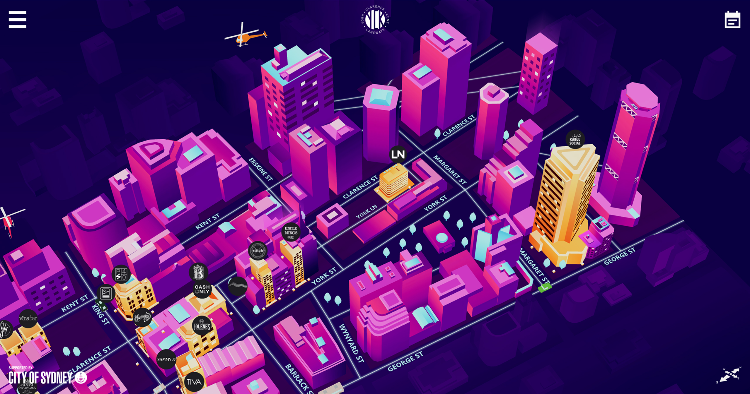 YCK Laneways Map Overview